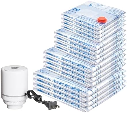 MEIQIHOME 16-Piece Vacuum Storage Bags with Electric Air Pump