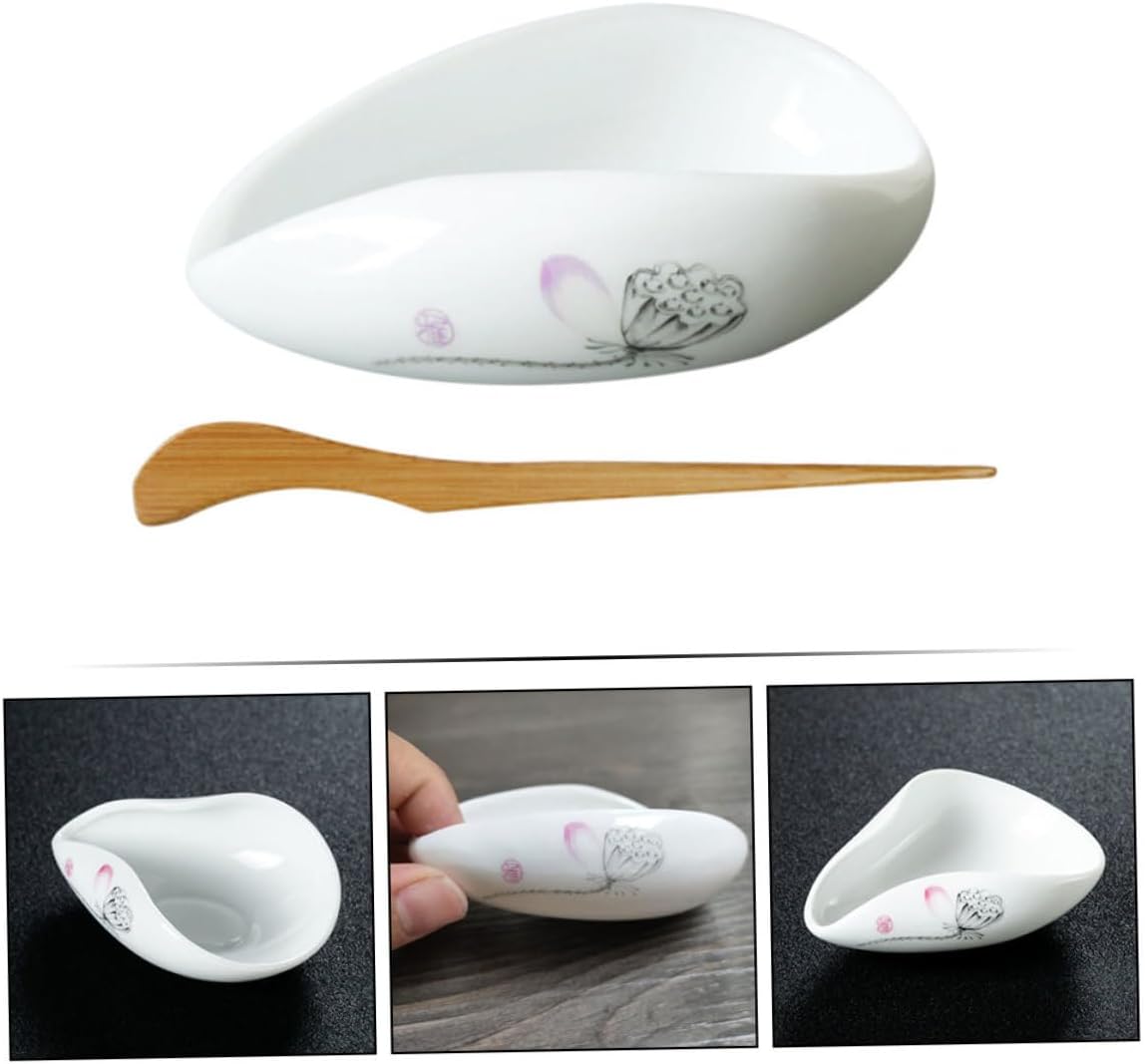 LIFKOME Tea Leaf Spoon Ceramic Scoop for Coffee Beans