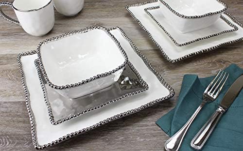 Pampa Bay Salerno 10-12 Inch Square Porcelain Dinner Plate