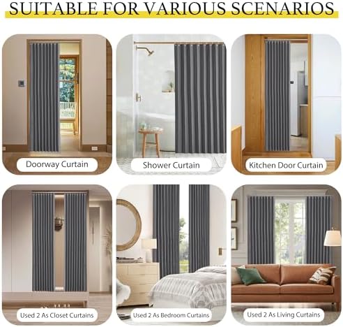 NICETOWN Blackout Door Curtain Panel with Hooks