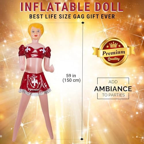 AIR GAG 59 Inch Inflatable Doll - Party Decor Prank Toy