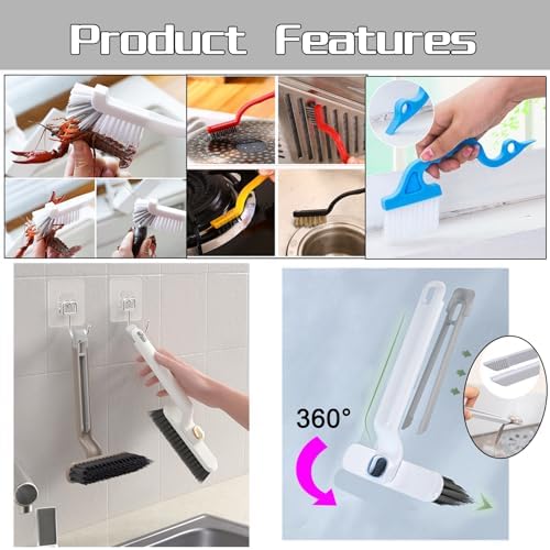 12Pcs Hard Bristle Crevice Cleaning Brush Set for Windows and More