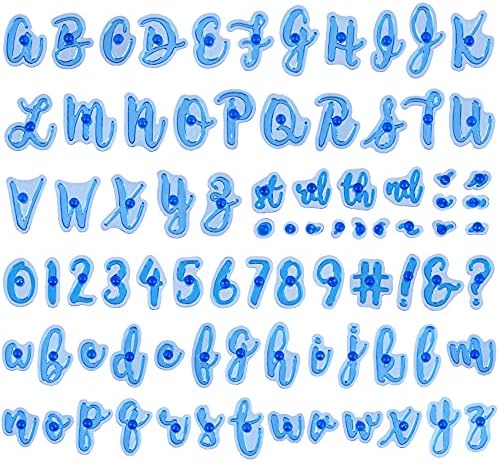 OIIKI 83 Pcs Alphabet Number Cake Stamp Set