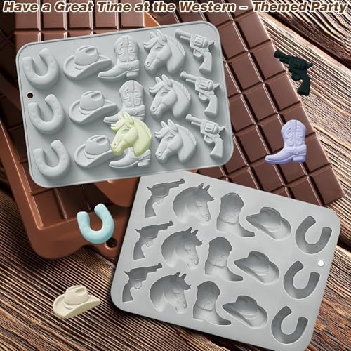 2Pcs Cowboy Chocolate Mold Double Blue