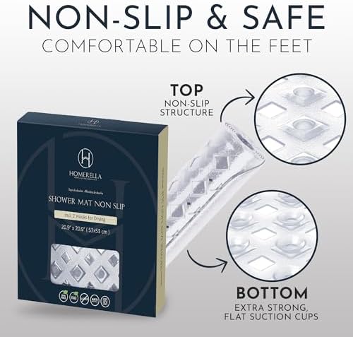 Homerella Anti Slip Shower Mat 21x21 Inch