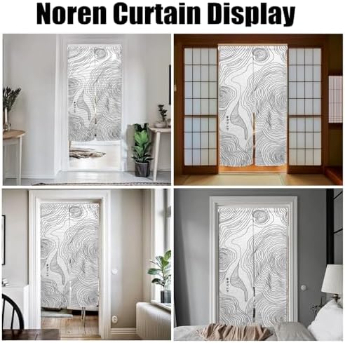 Noren Door Curtain Privacy Divider with Paisley Pattern