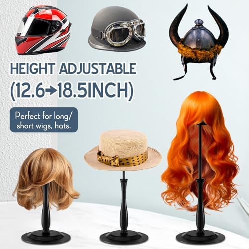 Shimeyao 4 Pcs Adjustable Metal Hat Stands for Hats Wigs
