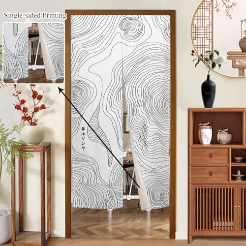 Noren Door Curtain Privacy Divider with Paisley Pattern