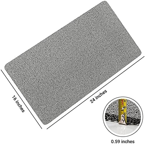 LuxStep Non-Slip Bath Mat 24x16 Inch Grey