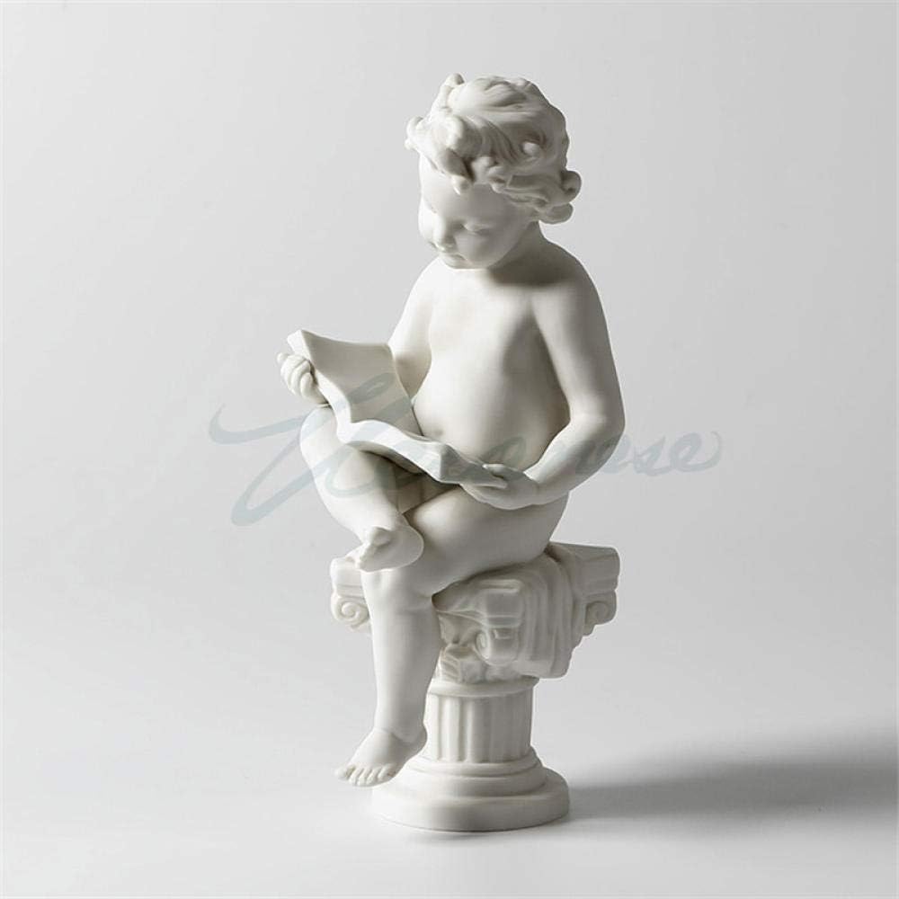 Abstract Baby Art Sculpture Reading Boy Statue Ceramic Decor