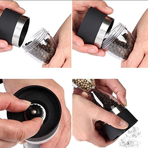 Salt and Pepper Mill Grinder Set 2 in 1 Double Head Refillable