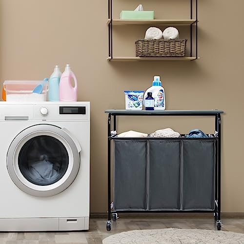 ALIMORDEN Laundry Sorter with Ironing Board and Folding Lid