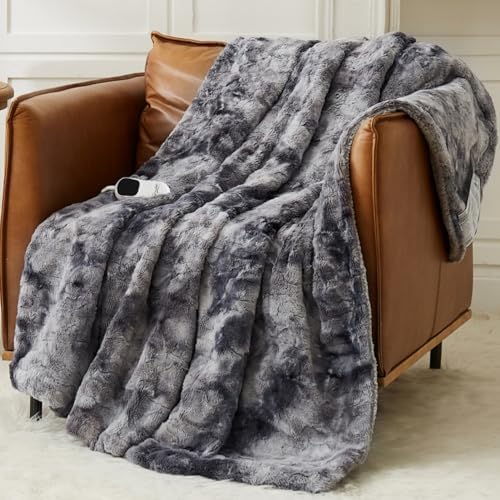 Homemate Heated Blanket Electric Throw 50x60 10 Heat Levels Auto-Off ETL Certified