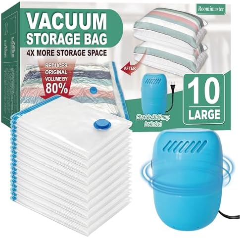 Space Saver Vacuum Storage Bags with Electric Pump - 10 Large Units