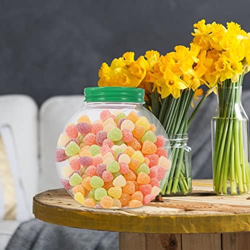KALLORY 5Pcs Christmas Ball Shaped Candy Jars with Sealing Lids