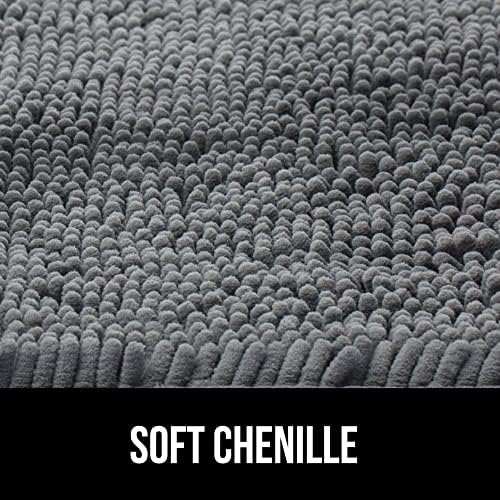 Gorilla Grip Toilet Lid Cover and Memory Foam Bath Rug Bundle