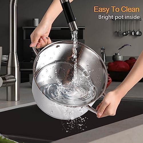 Stainless Steel Stock Pot with Lid 10QT
