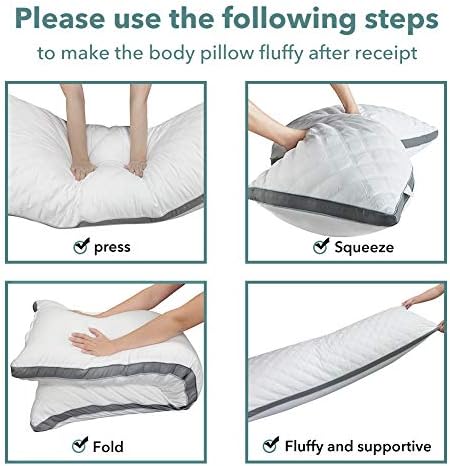 Oubonun Premium Adjustable Loft Body Pillow - 21x54 Inches