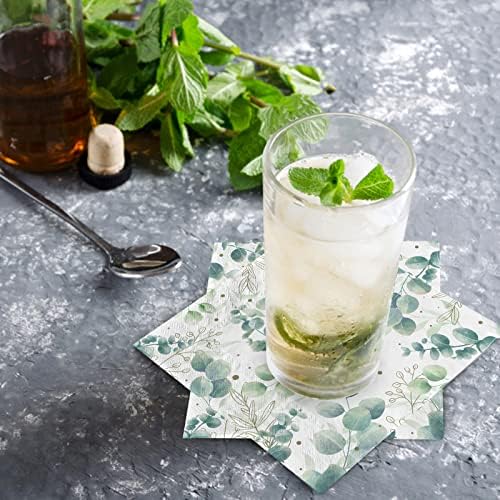 Sage Green 3-Ply Disposable Napkins 5x5 80-Pack