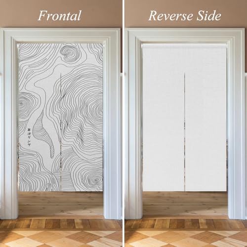 Noren Door Curtain Privacy Divider with Paisley Pattern