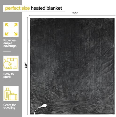 Medical King Heated Blanket Throw with 10 Settings