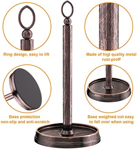 Stylish Paper Towel Holder with Weighted Base Black Oil Rubbed Bronze