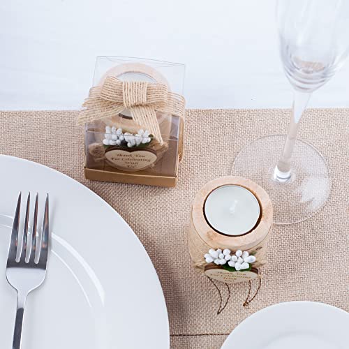 10 Piece Wooden Tealight Candle Holders Set