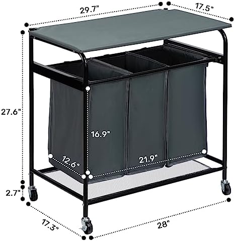ALIMORDEN Laundry Sorter with Ironing Board and Folding Lid