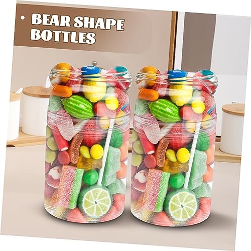 6pcs Transparent Bear Shaped Candy Storage Jars for Party Favors