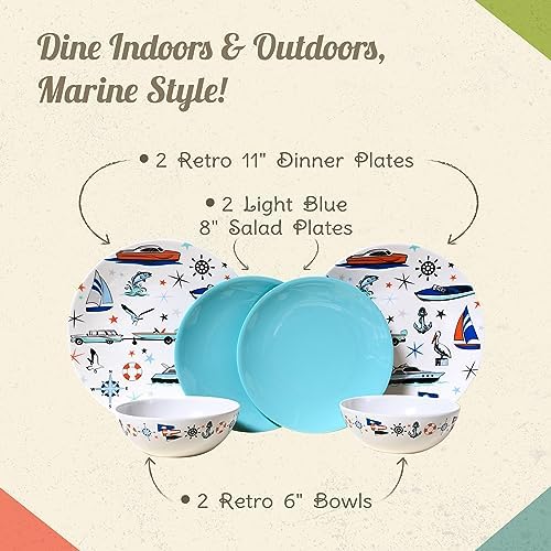 Camp Casual Melamine Dinnerware Set 6-Piece