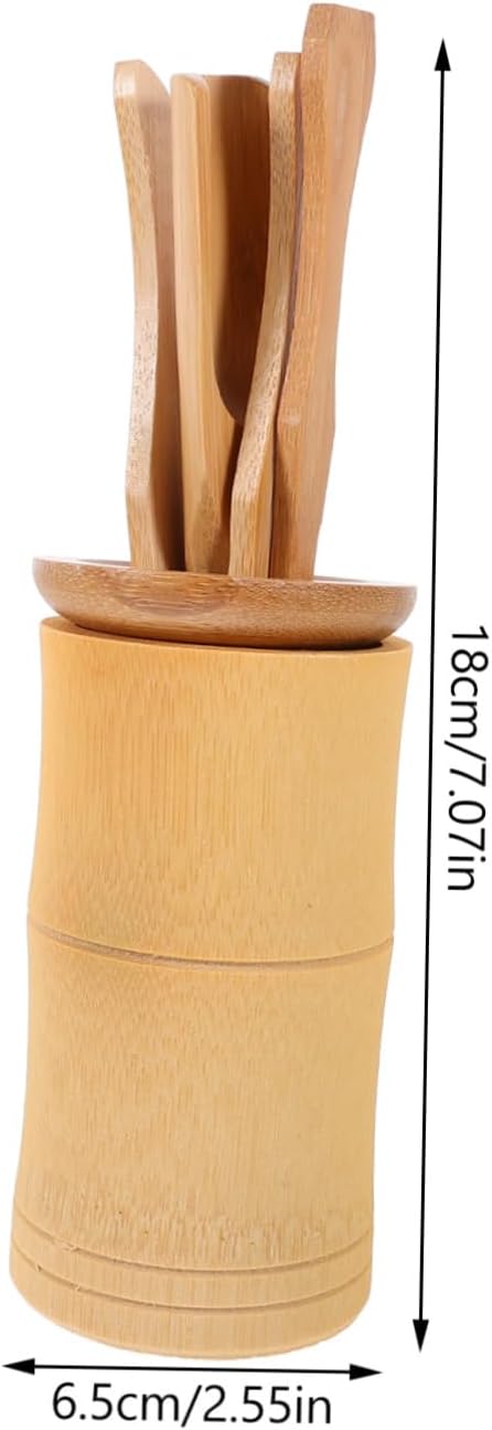 Alipis 6 Piece Bamboo Tea Set for Home Use