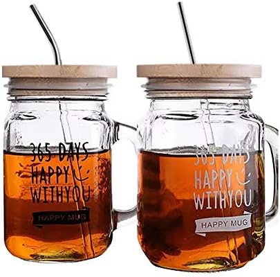 TOUSHI 4Pcs Bamboo Mason Jar Lids with Straw Hole Reusable Leak-Proof Caps