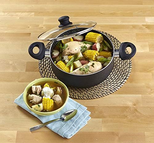 IMUSA 127 Quart Charcoal Stock Pot with Lid