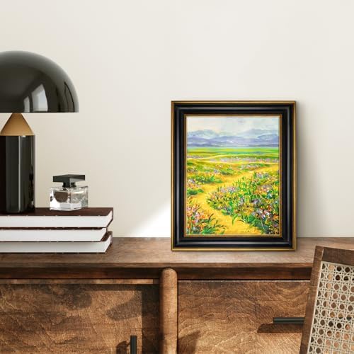 Golden State Art 8x10 Black Picture Frame With Gold Trim