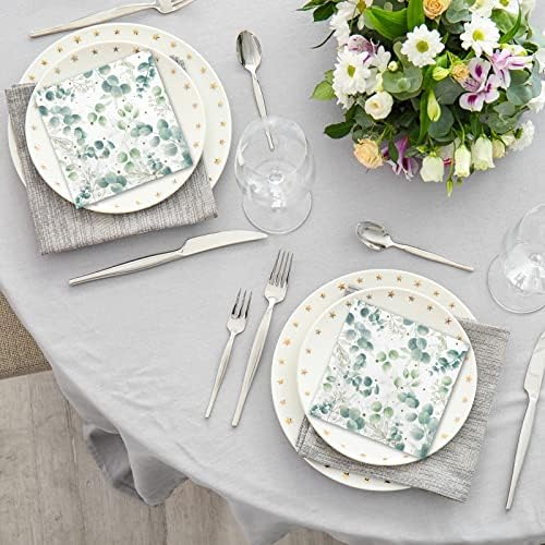 Sage Green 3-Ply Disposable Napkins 5x5 80-Pack