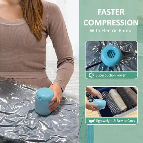 Space Saver Vacuum Storage Bags with Electric Pump - 10 Large Units