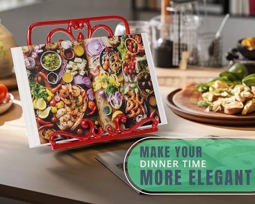 Comfify Cast Iron Cook Book Stand - Adjustable and Durable