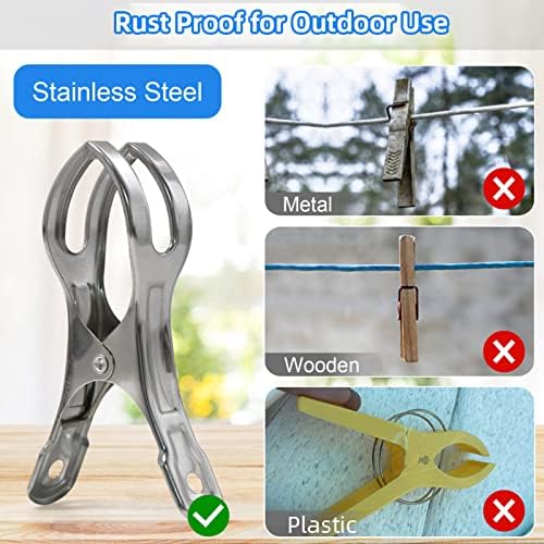 Coideal Beach Towel Clips - 10 Pack Heavy Duty Metal Clamps