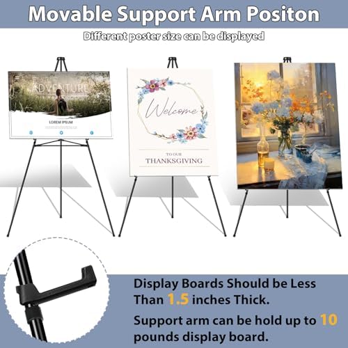 Black Easel Stand with Support Rods for Display