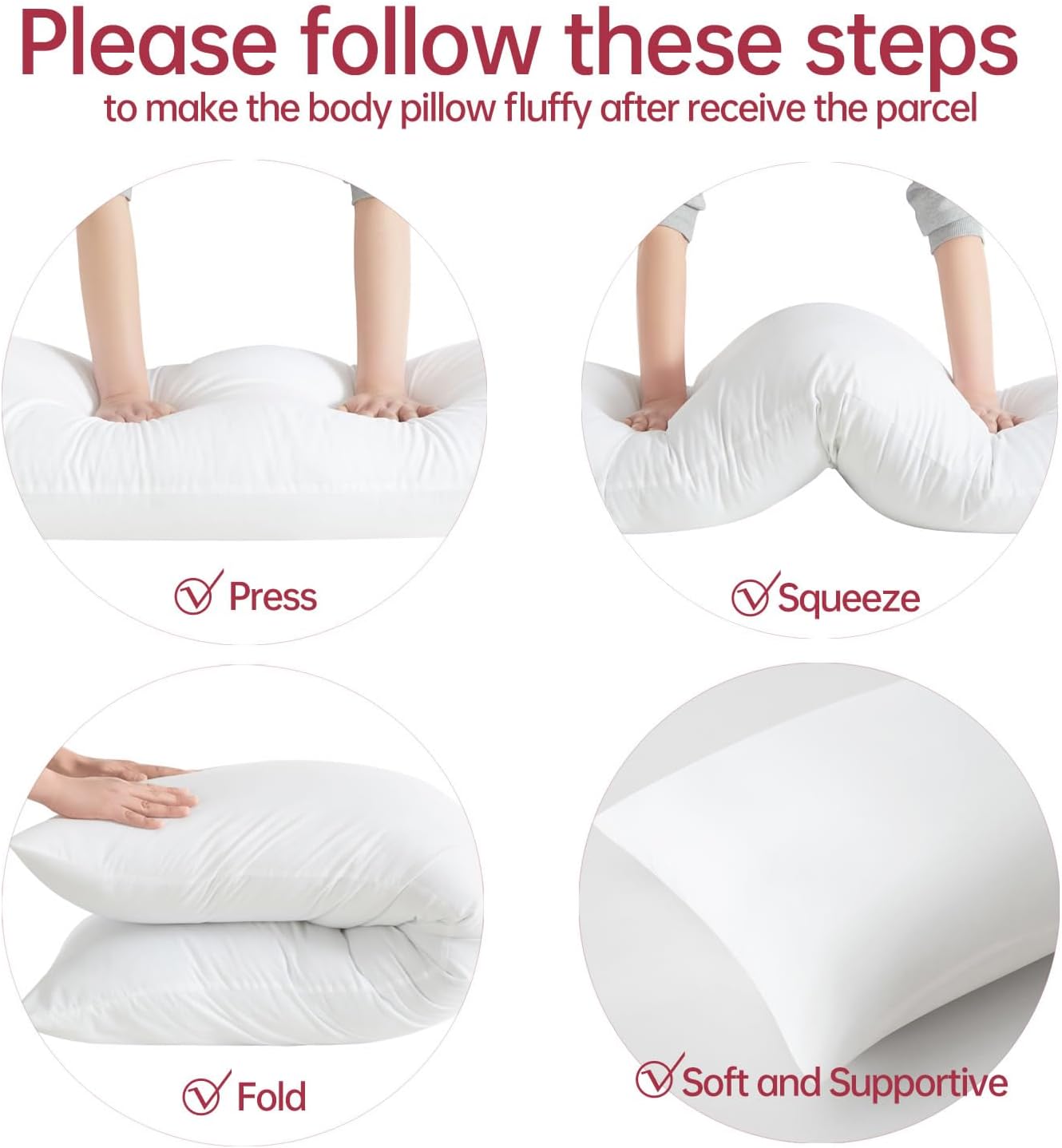 BedTreat Full Body Pillow Insert for Adults - Soft and Fluffy