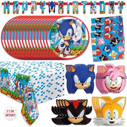 Sonic Birthday Party Decor Set for 16