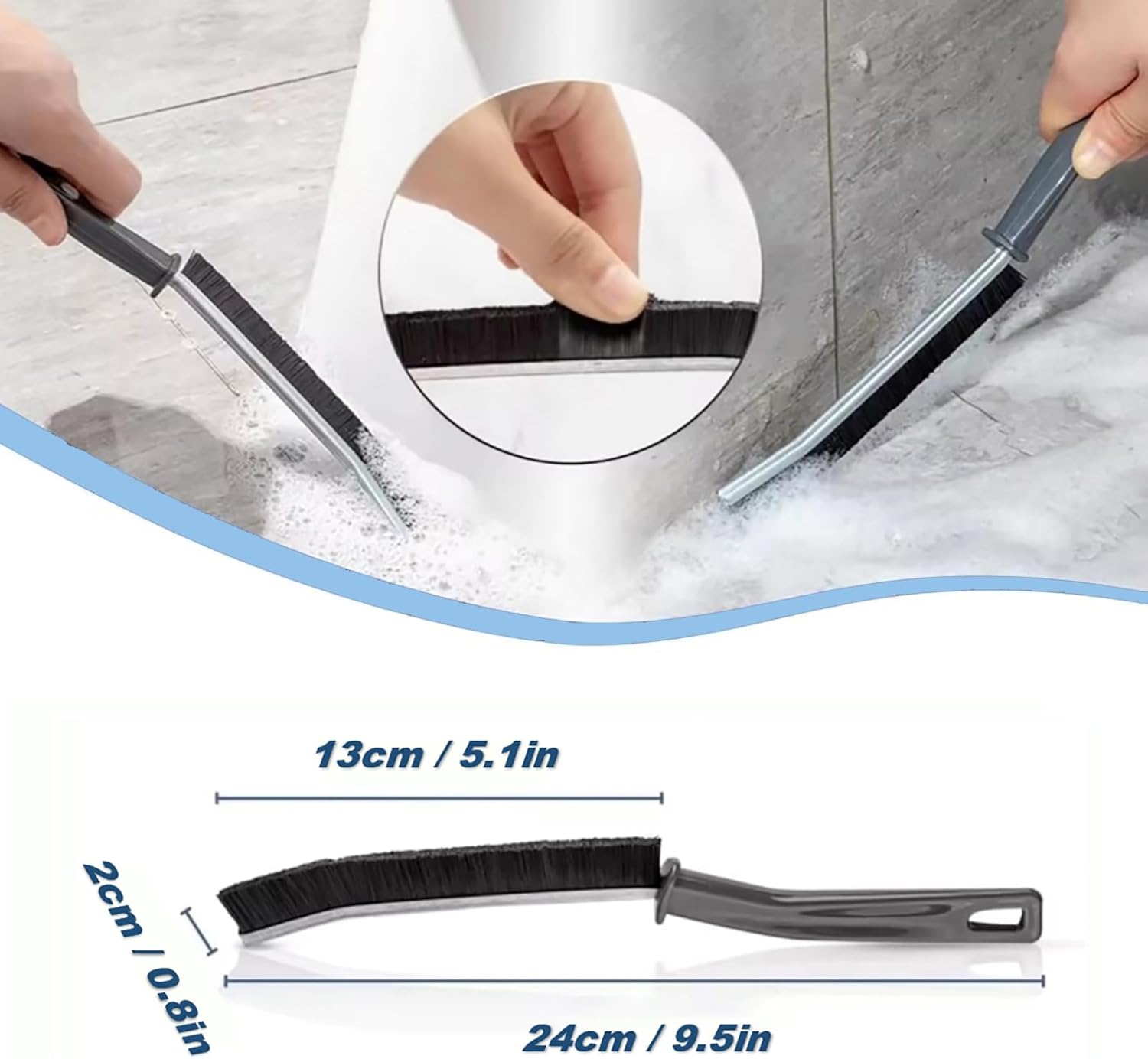 4Pcs Hard Bristle Crevice Cleaning Brush for Household Use