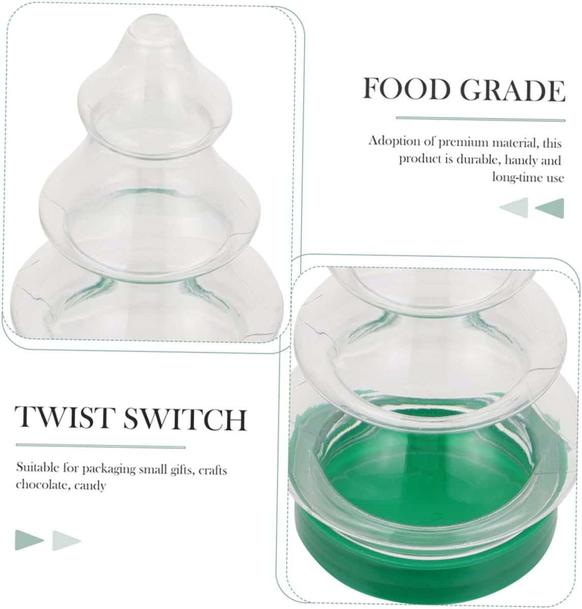 Jojofuny 6Pcs Christmas Candy Jar for Parties and Gifts