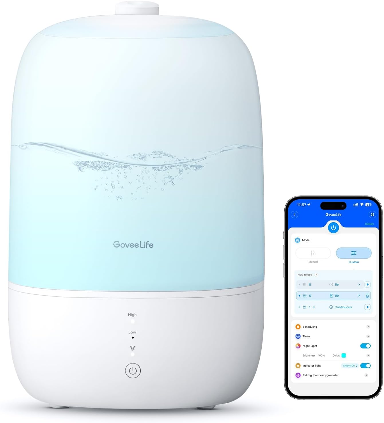 GoveeLife Smart Humidifier with Essential Oil Diffuser and Night Light