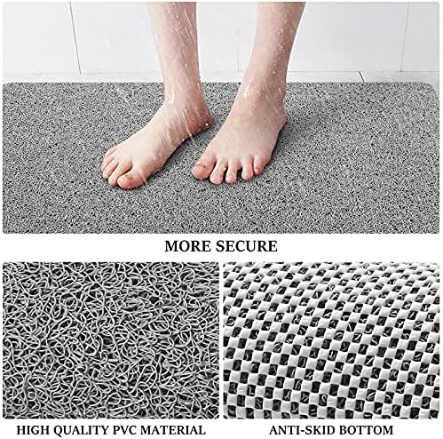 LuxStep Non-Slip Bath Mat 24x16 Inch Grey