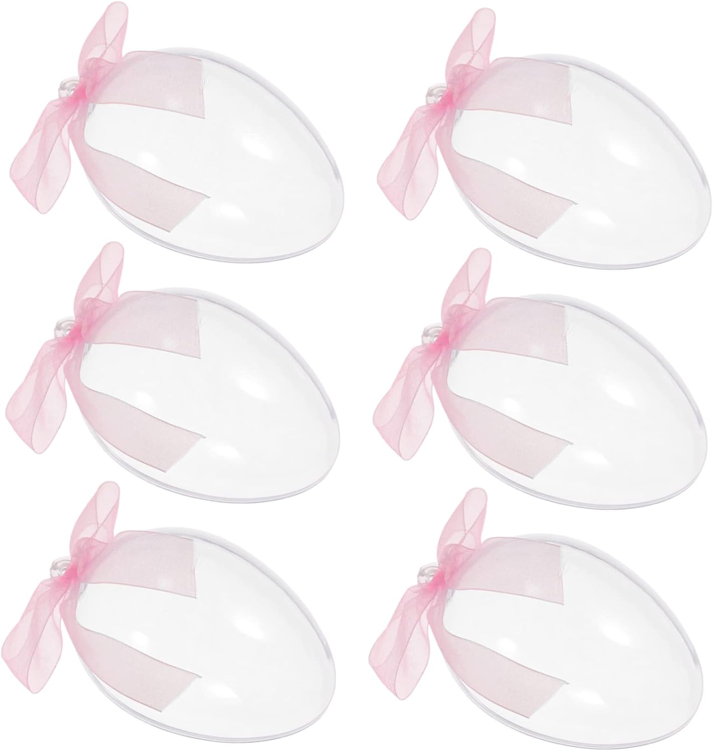 PRETYZOOM 6pcs Clear Egg Shaped Candy Holder for Easter Party Favors