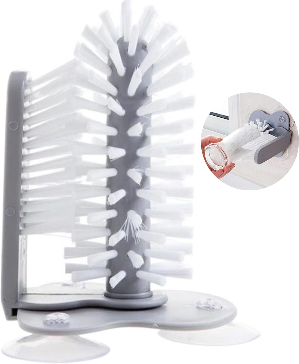 Cup Scrubber for Glass Bottles and Cups 2-in-1 Cleaning Tool