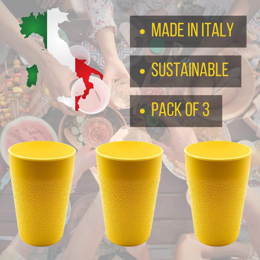 BiceColor Tumblers 40cl Yellow Pack of 3