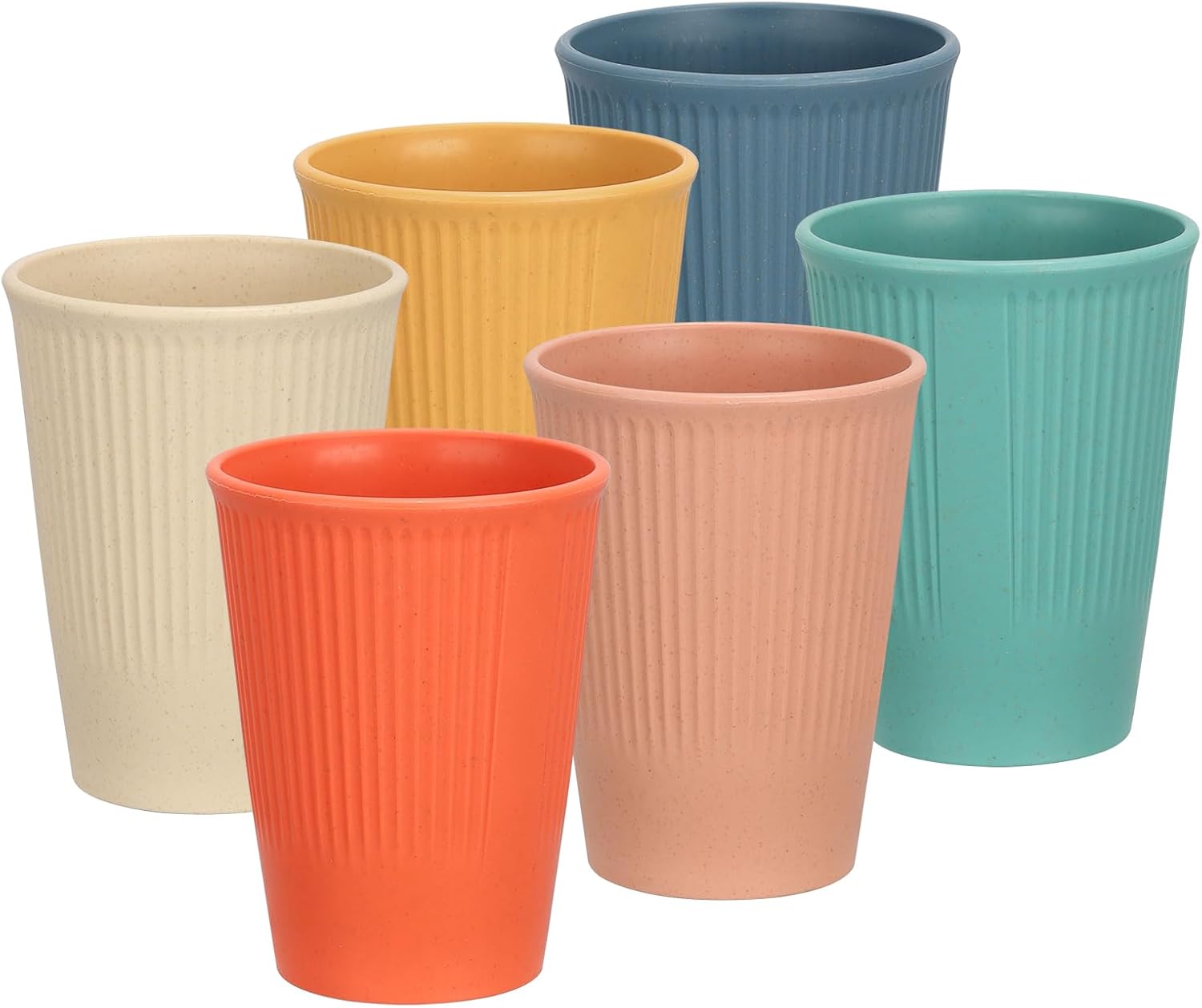 Phyllia 12 oz Reusable Wheat Straw Cups Set of 6