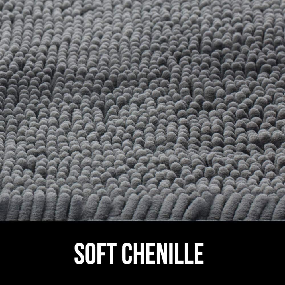 Gorilla Grip Toilet Lid Cover and Memory Foam Bath Rug Bundle